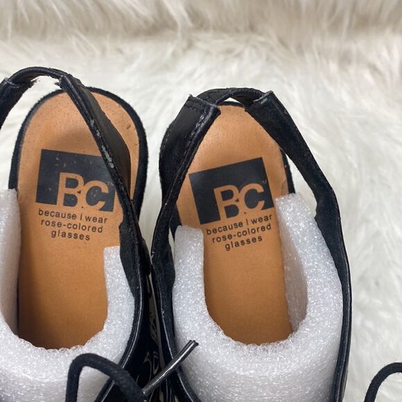 BC FOOTWEAR Wedge Black Skulls Sandals - Picture 3 of 6